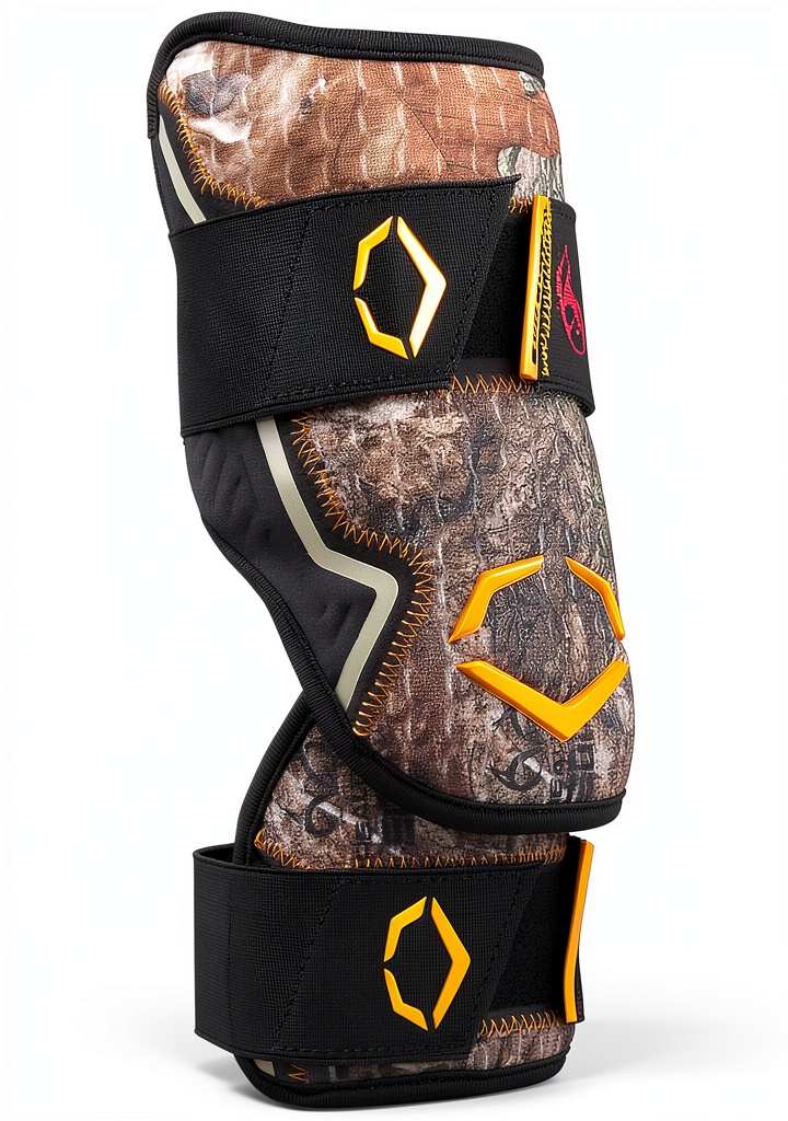 Installing EvoShield Gel-to-Shell Elbow Guard Realtree Camo on a wooden desk