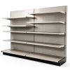 Gondola Retail Shelving Wall Display with 10 Shelves Beige [Platinum] Single Side 96”W x 72”H x19”D for Retail Convenience Grocery Office Supply or Liquor Stores, Industrial Grade Made in USA-1