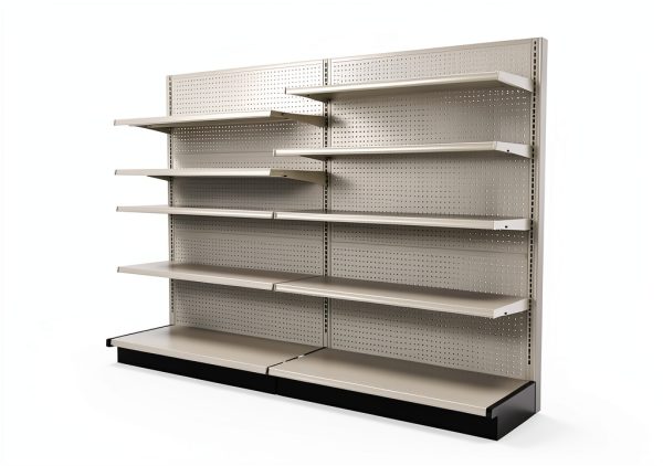 Gondola Retail Shelving Wall Display with 10 Shelves Beige [Platinum] Single Side 96”W x 72”H x19”D for Retail Convenience Grocery Office Supply or Liquor Stores, Industrial Grade Made in USA-1