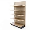 Gondola Retail Shelving Wall Display with 5 Shelves Beige [Platinum] Single Side 48”W x 84”H x19”D for Retail Convenience Grocery Office Supply or Liquor Stores, Industrial Grade Made in USA-1