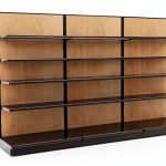 Gondola Retail Shelving by DGS Retail - 15 Shelf Black Wood Wall-0