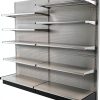 Gondola Retail Shelving Wall Display with 10 Shelves Beige [Platinum] Single Side 96”W x 72”H x19”D for Retail Convenience Grocery Office Supply or Liquor Stores, Industrial Grade Made in USA-0