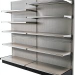 Gondola Retail Shelving Wall Display with 10 Shelves Beige [Platinum] Single Side 96”W x 72”H x19”D for Retail Convenience Grocery Office Supply or Liquor Stores, Industrial Grade Made in USA-0