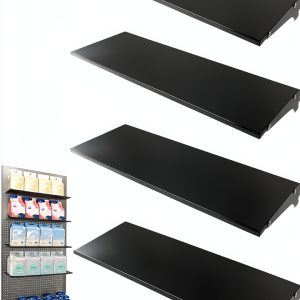 Gondola Shelves Felievy Heavy Duty Steel 4 Pack 34.5" x 11" Black-0