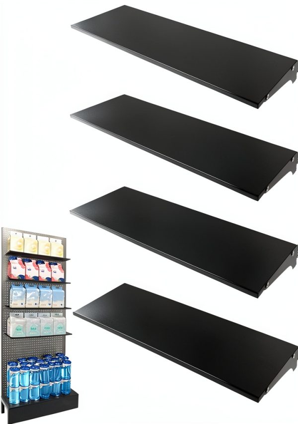 Gondola Shelves Felievy Heavy Duty Steel 4 Pack 34.5" x 11" Black-0
