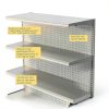Gondola Retail Shelving Wall Display with 5 Shelves Beige [Platinum] Single Side 48”W x 84”H x19”D for Retail Convenience Grocery Office Supply or Liquor Stores, Industrial Grade Made in USA-2