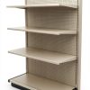 Gondola Retail Shelving Wall Display with 5 Shelves Beige [Platinum] Single Side 48”W x 84”H x19”D for Retail Convenience Grocery Office Supply or Liquor Stores, Industrial Grade Made in USA-0