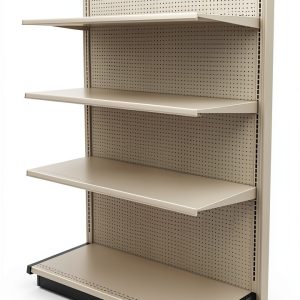 Gondola Retail Shelving Wall Display with 5 Shelves Beige [Platinum] Single Side 48”W x 84”H x19”D for Retail Convenience Grocery Office Supply or Liquor Stores, Industrial Grade Made in USA-0